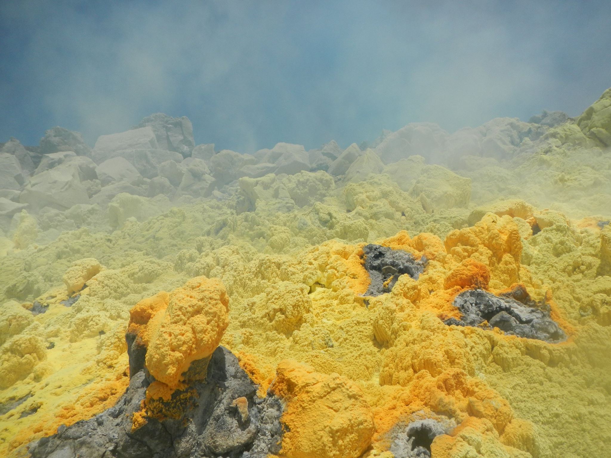 A fumarolic field in Galapagos